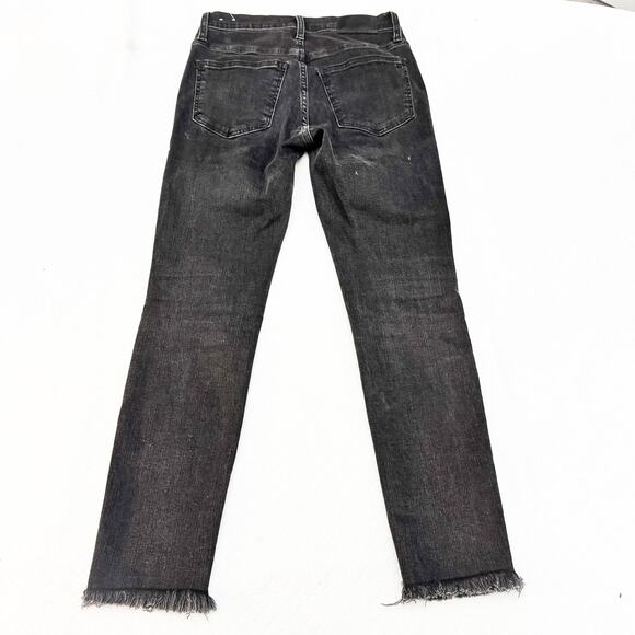 Madewell 10" High-Rise Skinny Button Fly Charcoal Denim Jeans Size 25P - Picture 3 of 10
